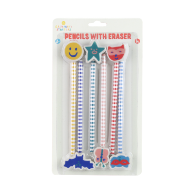 Easy party starters - Pencils with erasers