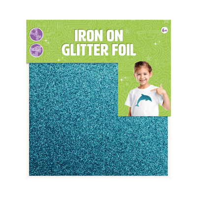 Iron on sheets - glitter blue