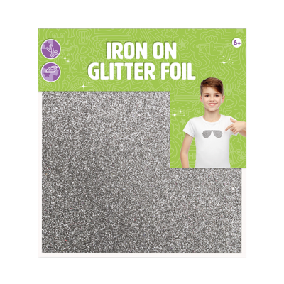 Iron on sheets - glitter silver