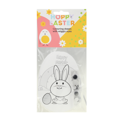 Colouring egg sheets with wiggly eyes