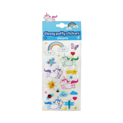 Glossy Puffy Stickers - Unicorns